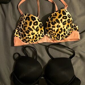 Pink Victoria secret bras. Push ups. Size 34 B